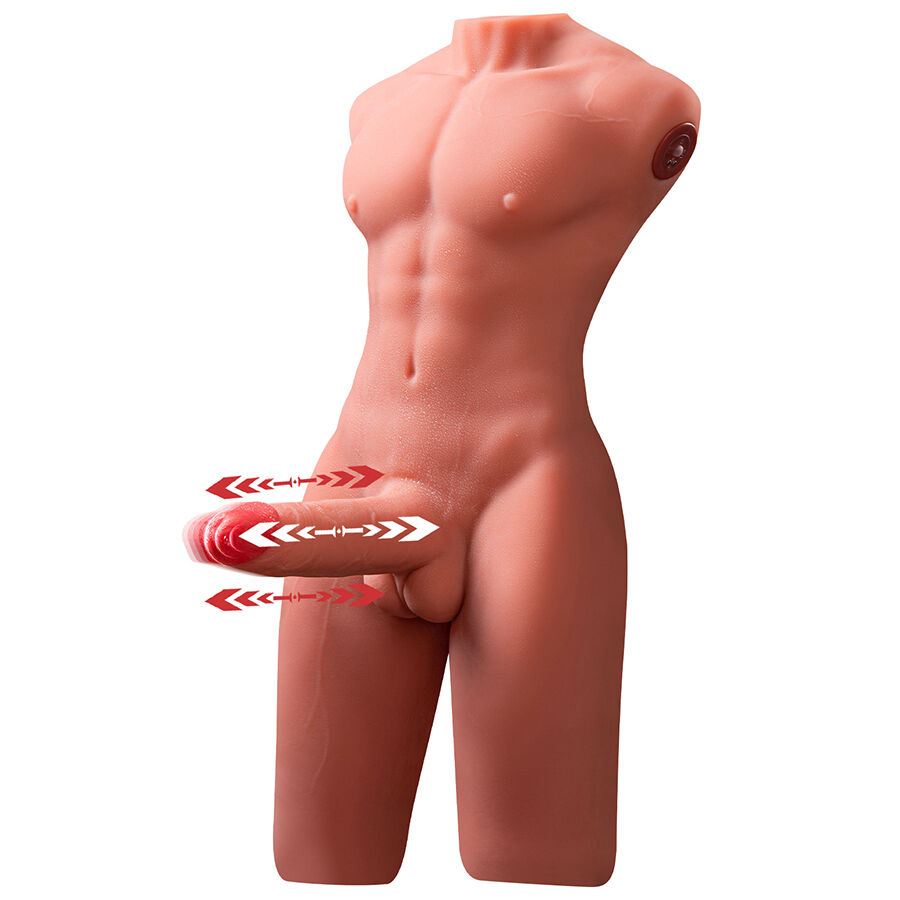 XISE – JASON MEZZO CORPO TORSO MASCHILE REALISTICO CON SPINTA E VIBRAZIONE 55 CM