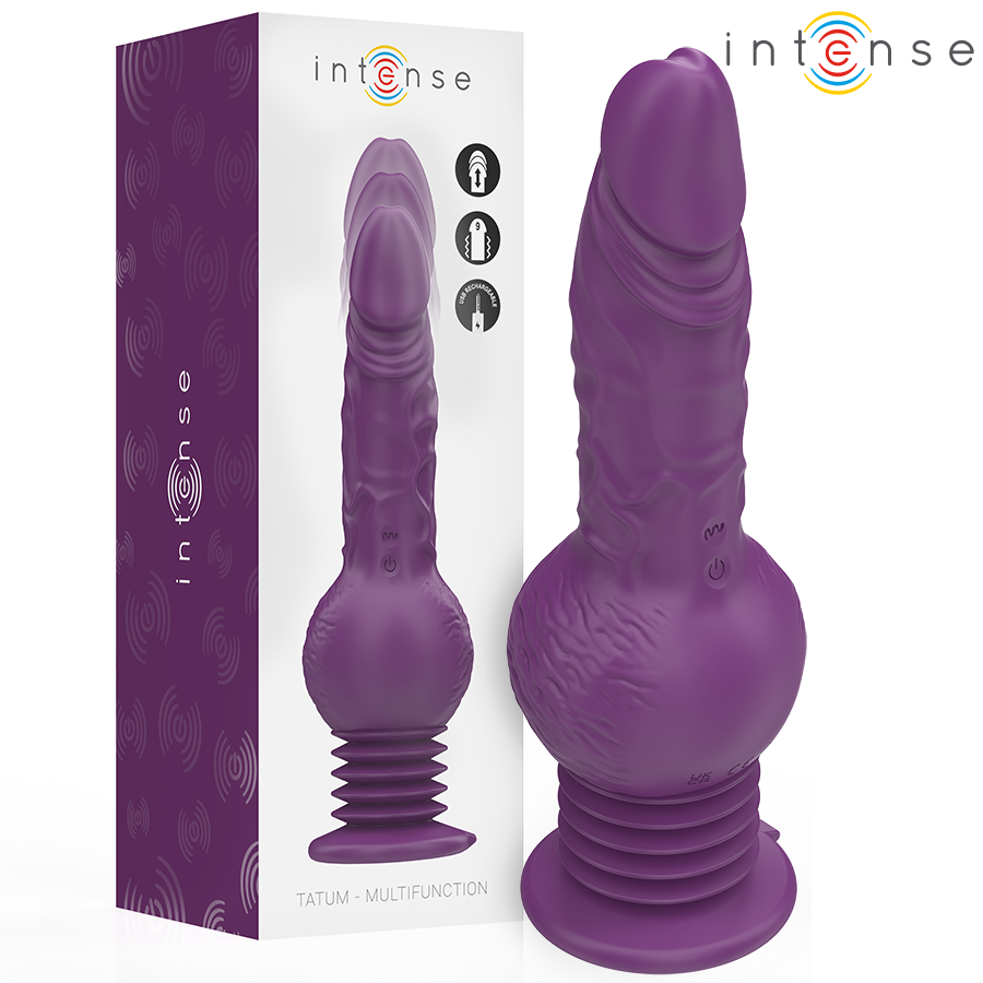 INTENSE – VIBRATORE MULTIFUNZIONE TATUM CON VIBRAZIONE SU E GIÙ 24 CM VIOLA