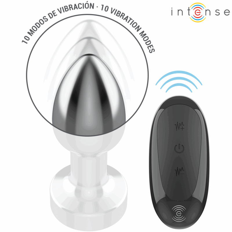 INTENSE - PLUG ANALE 10 VIBRAZIONI METALLO CON TELECOMANDO S - immagine 5