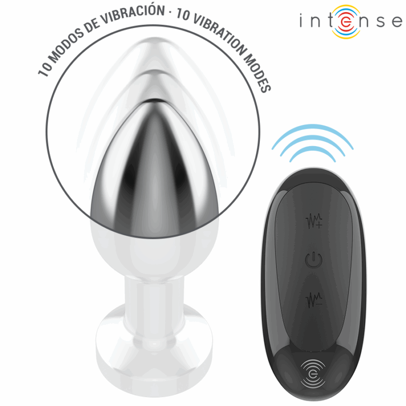 INTENSE - PLUG ANALE 10 VIBRAZIONI METALLO CON TELECOMANDO M - immagine 5