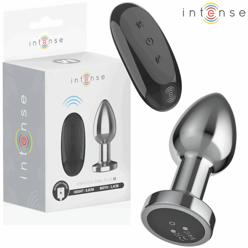 INTENSE – PLUG ANALE 10 VIBRAZIONI METALLO CON TELECOMANDO M