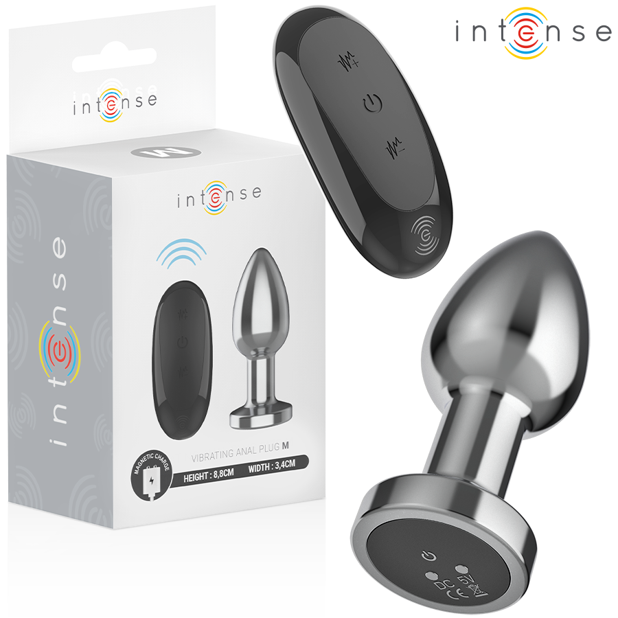 INTENSE – PLUG ANALE 10 VIBRAZIONI METALLO CON TELECOMANDO M