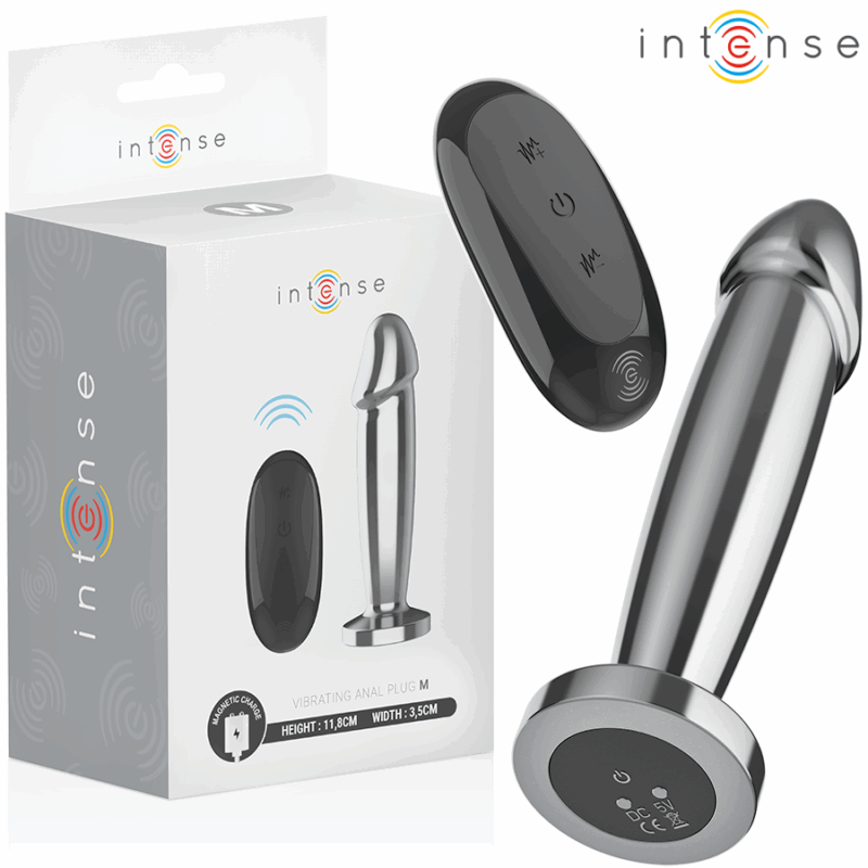 INTENSE – ANAL PLUG 10 VIBRAZIONI DILDO METALLO CON TELECOMANDO M