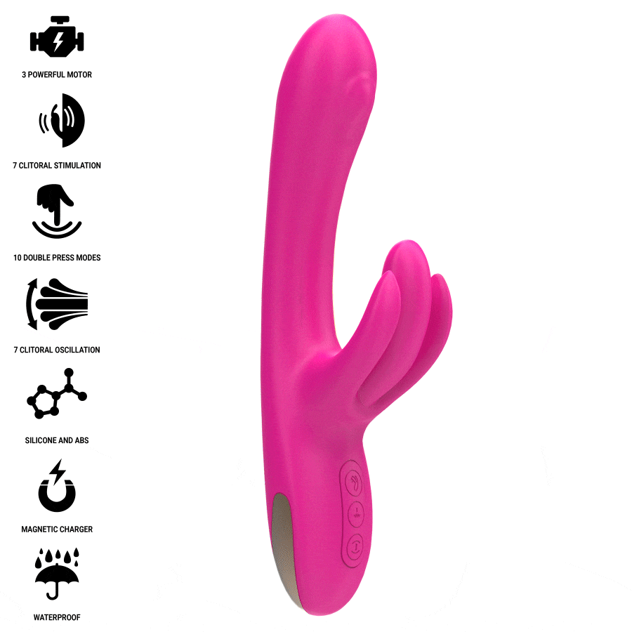 INTENSE – VIBRATORE MULTIFUNZIONE CONIGLIO BRITNEY 23 CM ROSA