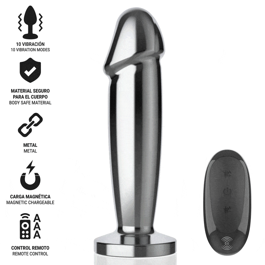 INTENSE – ANAL PLUG 10 VIBRAZIONI DILDO METALLO CON TELECOMANDO M