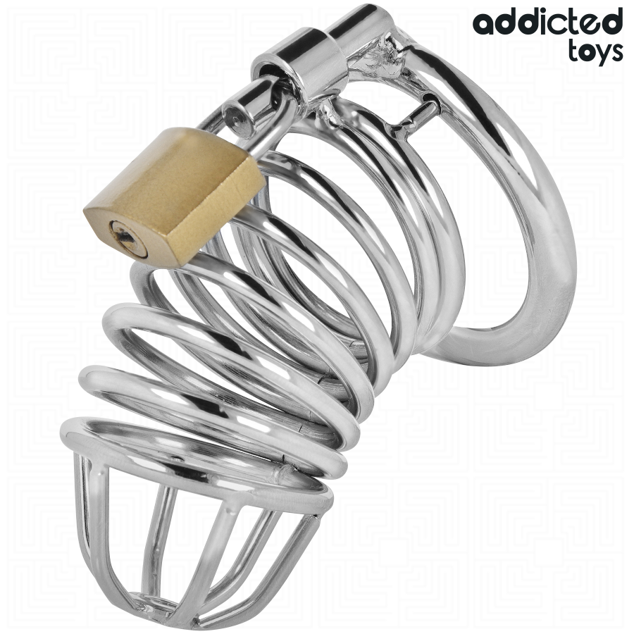 ADDICTED TOYS LOCKED – GABBIA PER PENE IN METALLO CON CELLULE DI FERRO 4 CM TAGLIA S