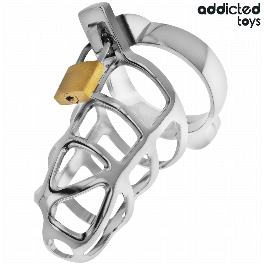 ADDICTED TOYS LOCKED – GABBIA PER PENE CON SERRATURA IN ARGENTO TAGLIA M