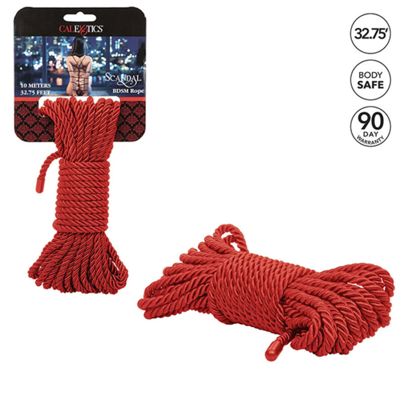 Corda rossa 'Scandal BDSM Rope' 10 m CALEXOTICS - immagine 3