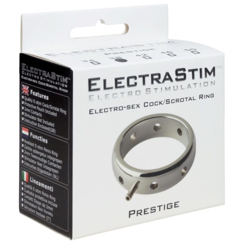 ELECTRASTIM - ANELLO ELETTROMAGNETICO PER PENE IN METALLO PRESTIGE 46 MM - immagine 4