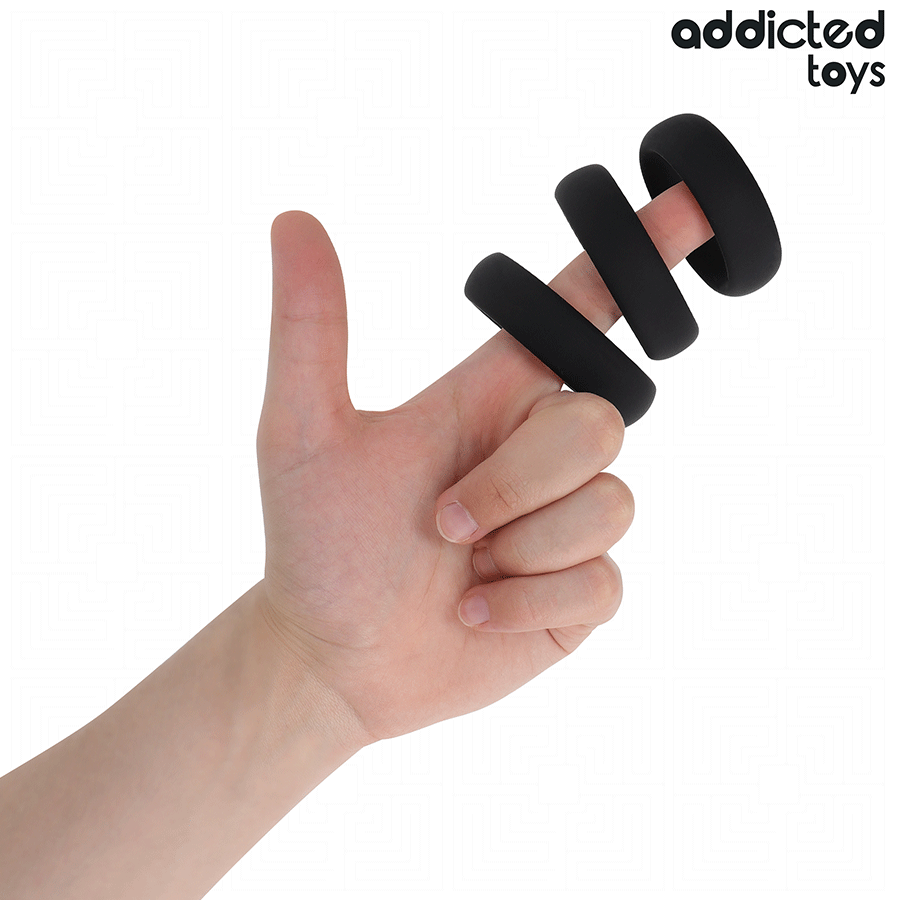 ADDICTED TOYS – SET DI ANELLI PIATTI IN SILICONE