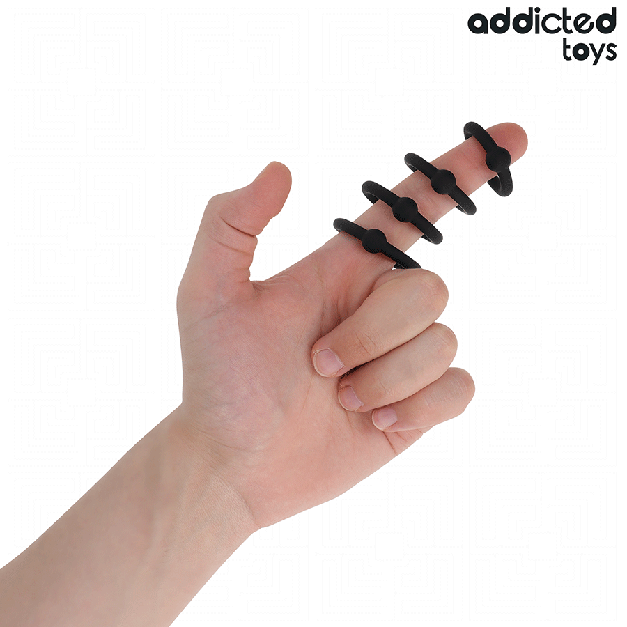 ADDICTED TOYS – SET DI ANELLI IN SILICONE A PRESSIONE