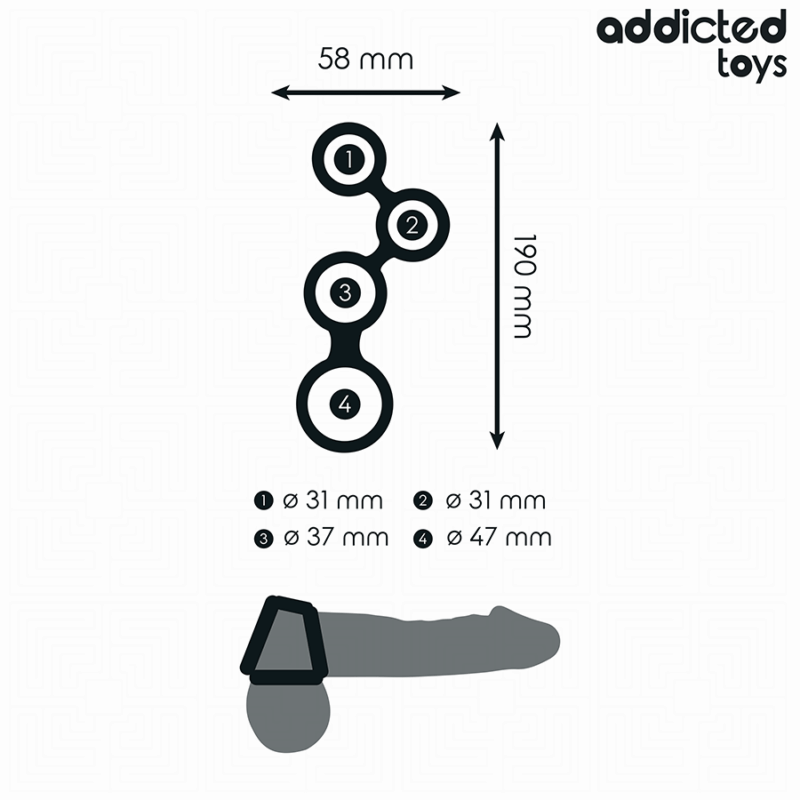 ADDICTED TOYS - ANELLO PER PENE CON DIVISORI PER TESTICOLI - immagine 4