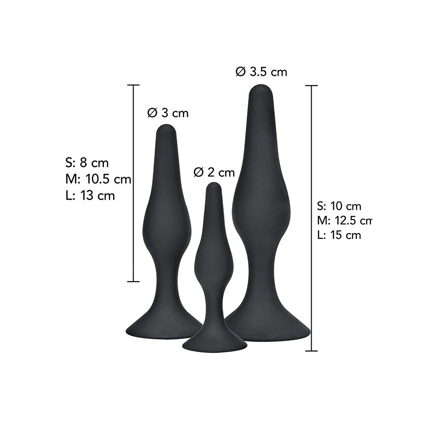 TOYJOY – ANAL PLAY CURVY COMPANIONS PLUG ANALE 3 PEZZI NERO