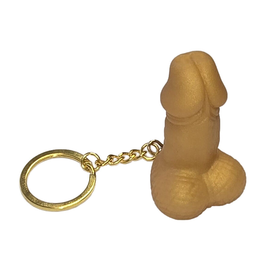 DIABLO PICANTE – PORTACHIAVI A FORMA DI PENE CON FISCHIO COLOR ORO