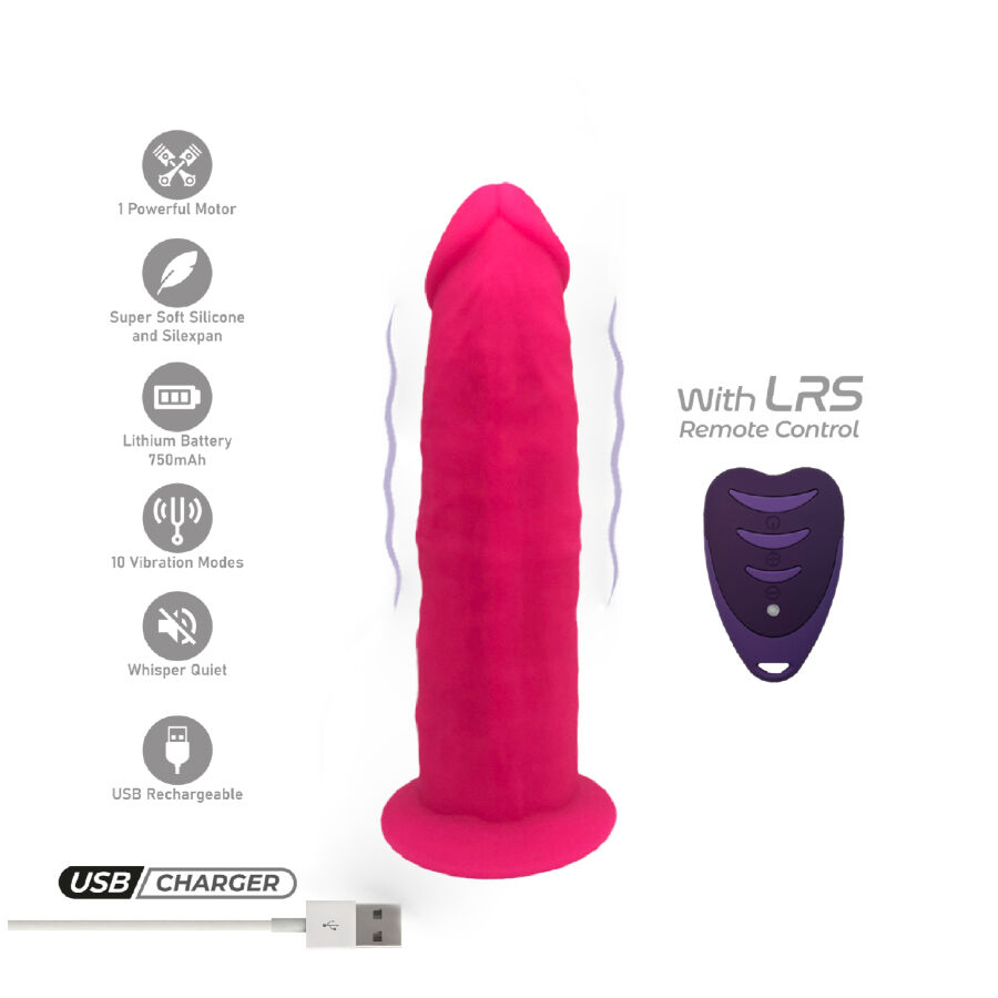 SILEXD – MODELLO PENE REALISTICO 2 ROSA + TELECOMANDO LRS 17 CM