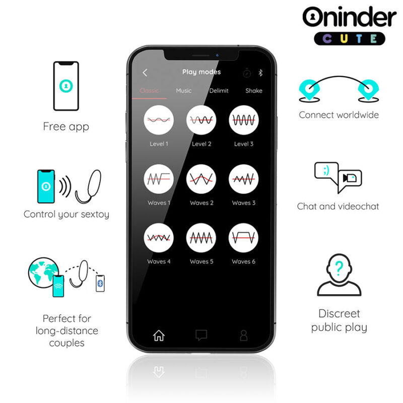 ONINDER CUTE - UOVO VIBRO-ROTANTE IN SILICONE CON GEMMA PER AMORE E PIACERE - APP GRATUITA IN TUTTO IL MONDO - immagine 5
