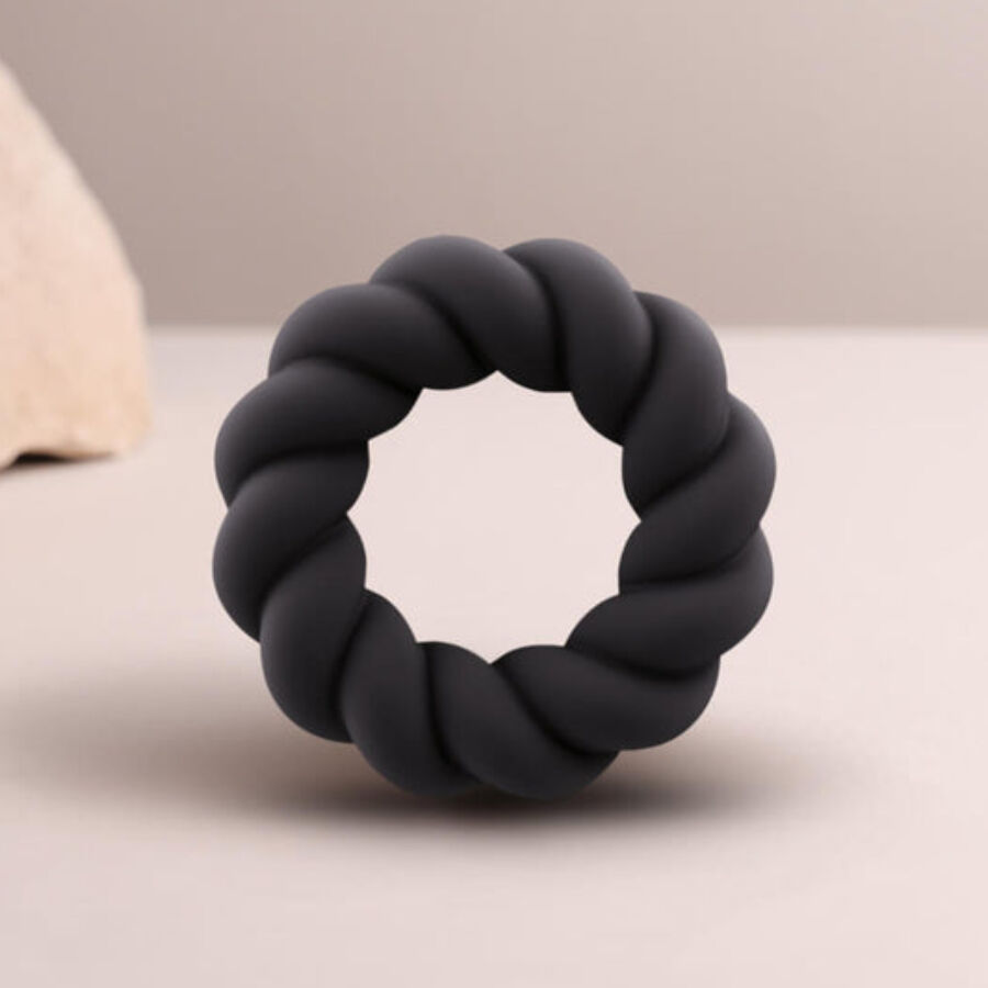 ROCKS-OFF – ANELLO MASTURBATORE TWIST IN SILICONE NERO