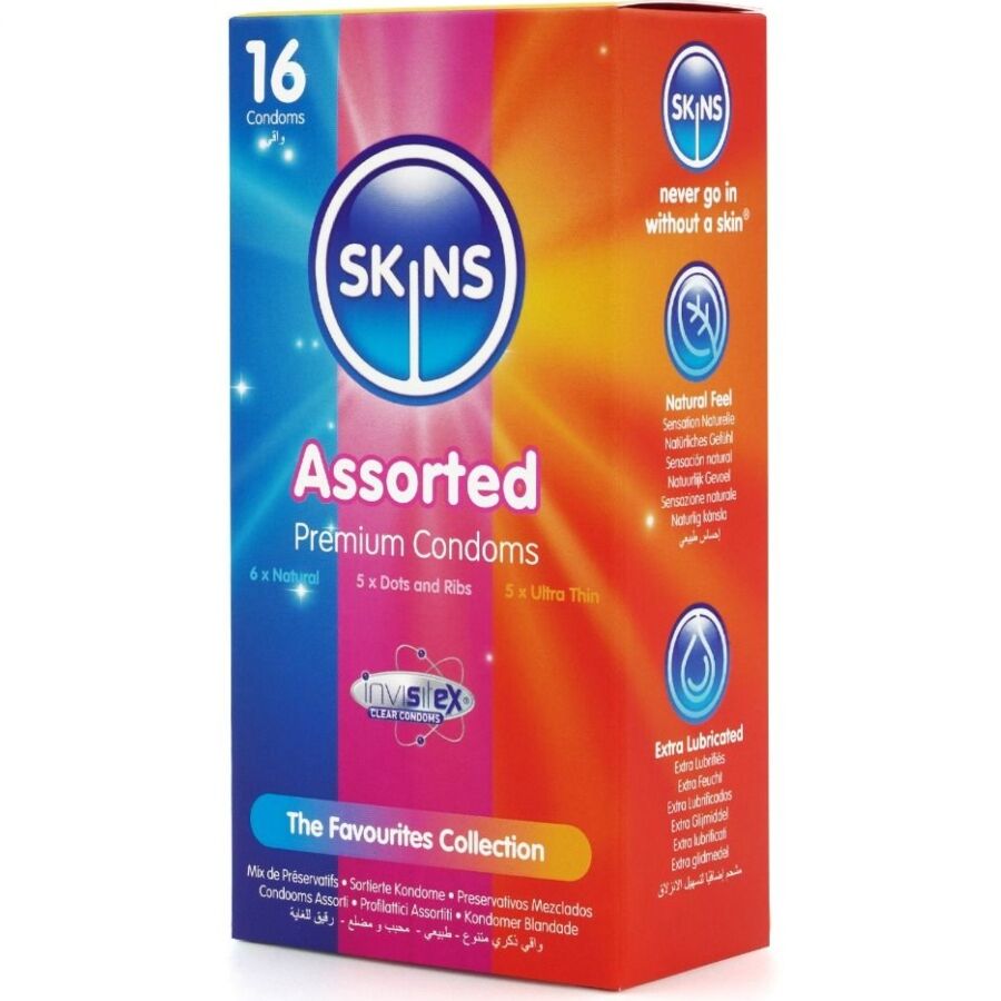 SKINS – CONFEZIONE ASSORTITA DI PREMIUM CONSERVANTI 16 PEZZI