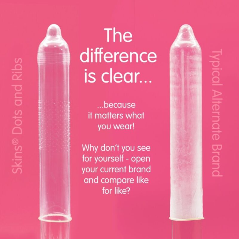 SKINS - DOTS  RIBS PREMIUM CONDOMS CONFEZIONE DA 4 - immagine 3