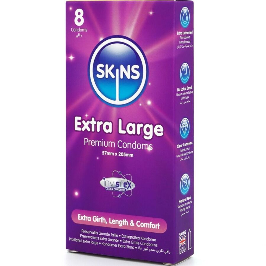 SKINS – PRESERVATIVI EXTRA LARGE PREMIUM CONFEZIONE DA 8