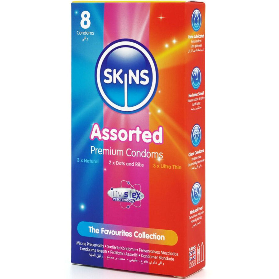 SKINS – CONFEZIONE ASSORTITA DI 8 PRESERVATIVI PREMIUM
