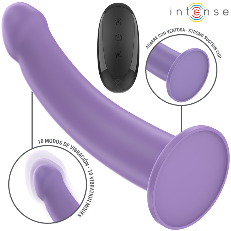INTENSE - VIBRATORE EDDIE 17,5 CM 10 VIBRAZIONI VIOLA TELECOMANDO - immagine 2