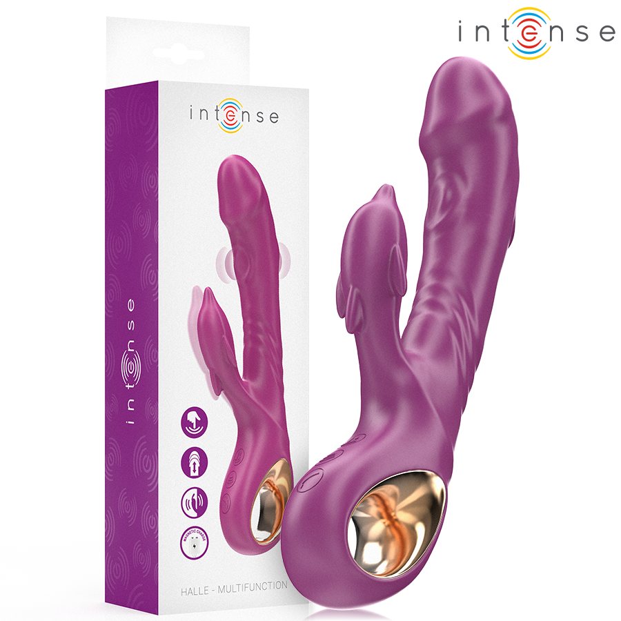 INTENSE – VIBRATORE MULTIFUNZIONE HALLE CON LINGUA STIMOLANTE A DELFINO VIOLA