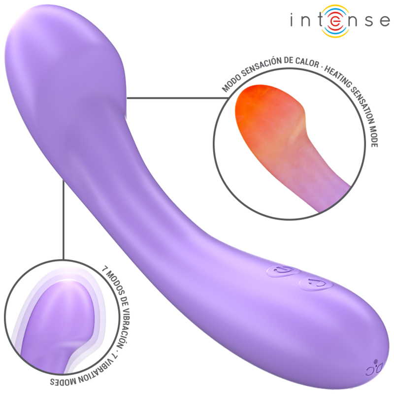 INTENSE – VIBRATORE BECKY 19 CM RISCALDABILE 7 VIBRAZIONI VIOLA