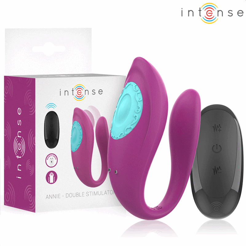 INTENSE – ANNIE VIBRATORE E STIMOLATORE A FORMA DI U TELECOMANDO VIOLA