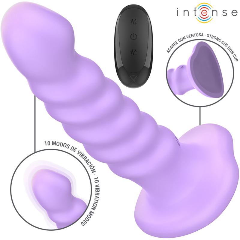 INTENSE - BRENDA VIBRATORE TAGLIA M DESIGN A SPIRALE 10 VIBRAZIONI TELECOMANDO VIOLA - immagine 2