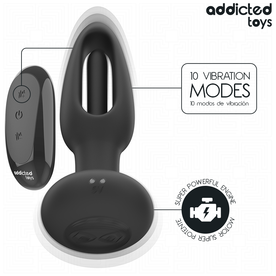 ADDICTED TOYS - PLUG ANAL CON LENGUA VIBRADORA Y CONTROL REMOTO - immagine 5