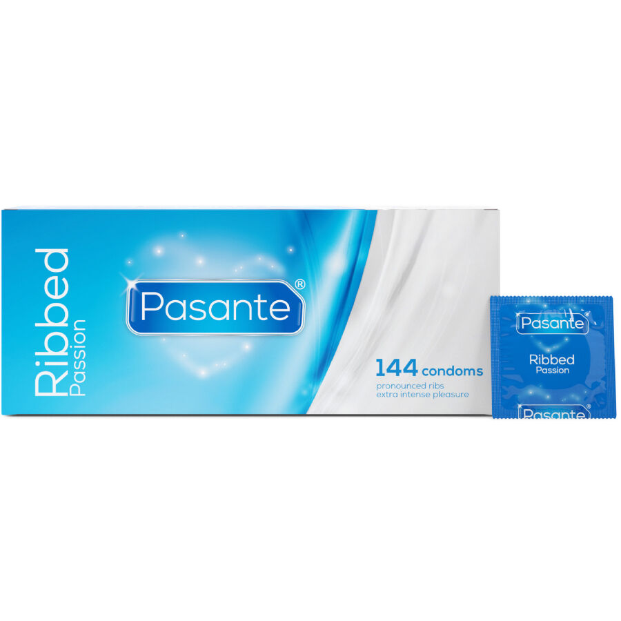 PASANTE – PRESERVATIVI RIBBED PASSION SCATOLA 144 UNITÀ
