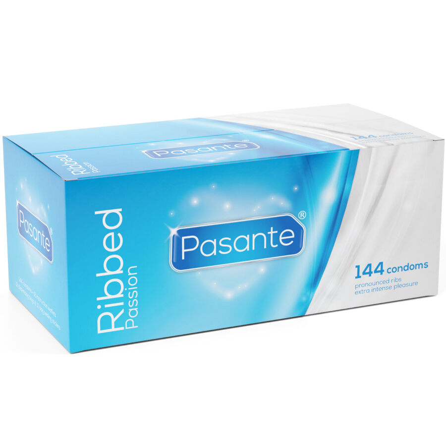 PASANTE – PRESERVATIVI RIBBED PASSION SCATOLA 144 UNITÀ