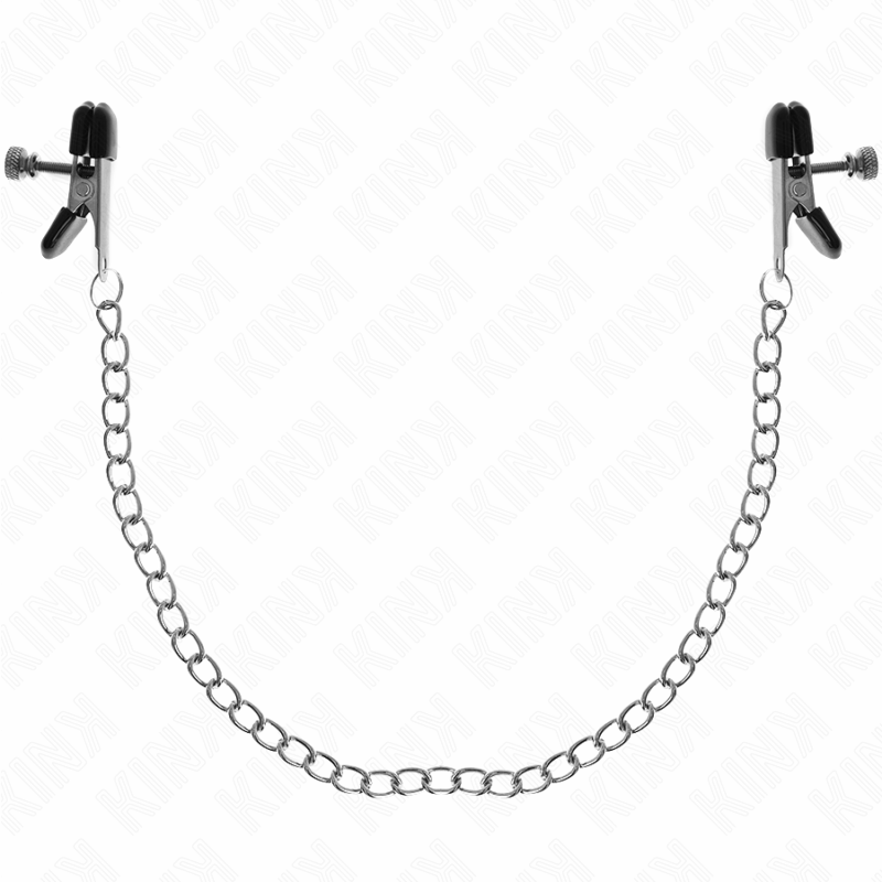 KINK – MORSETTI PER CAPEZZOLI A CATENA PIATTA ARGENTO 34 CM