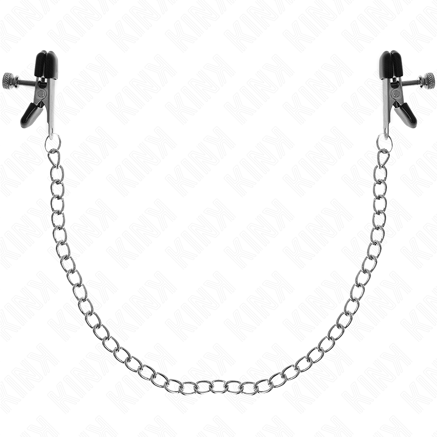 KINK – MORSETTI PER CAPEZZOLI A CATENA PIATTA ARGENTO 34 CM