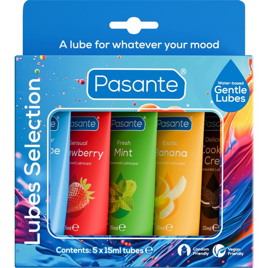 PASANTE – CONFEZIONE LUBRIFICANTI AROMI ASSORTITI 5 UNITÀ X 15 ML