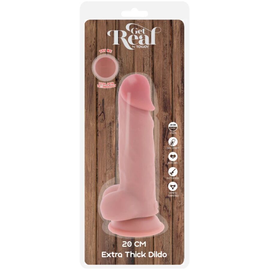 GET REAL - PENE REALISTICO DELUXE CON TESTICOLI EXTRA SPESSI 20 CM - immagine 5