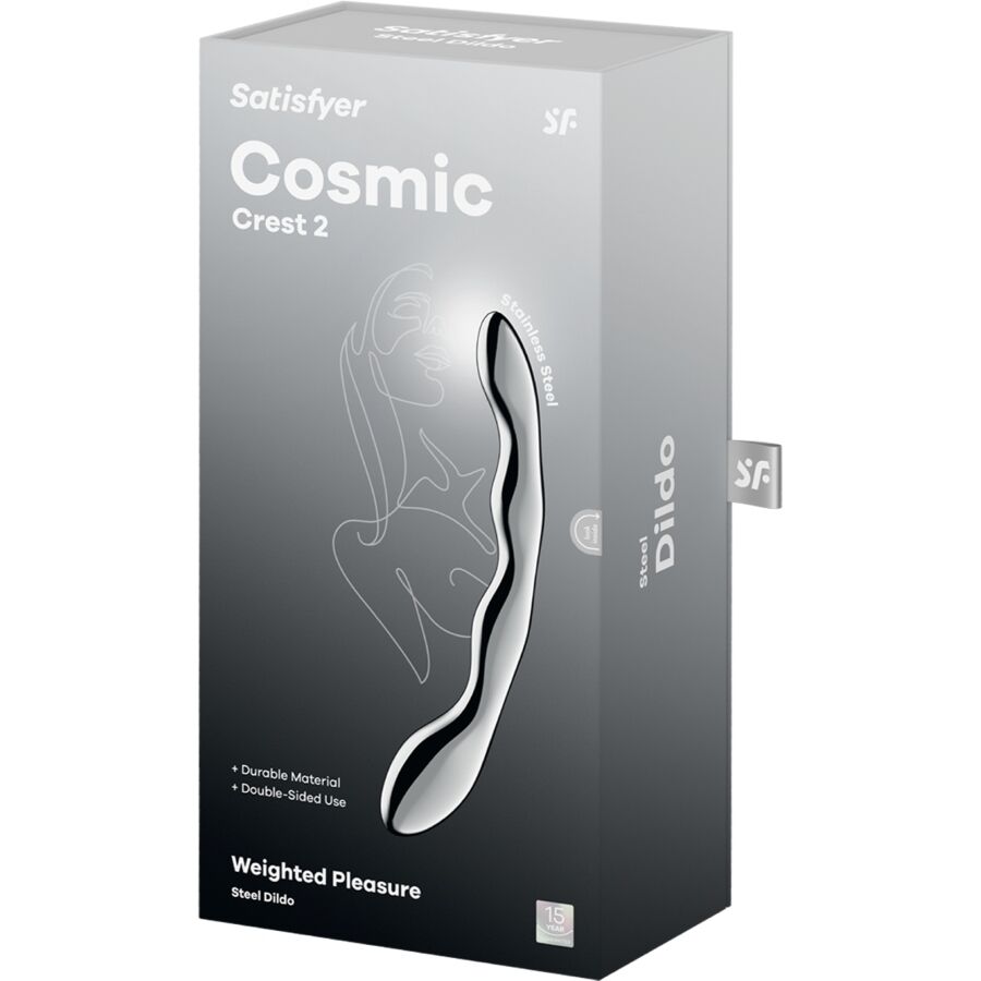 SATISFYER - DILDO A DOPPIA ESTREMITÀ IN ACCIAIO INOX COSMIC CREST 2 - immagine 5