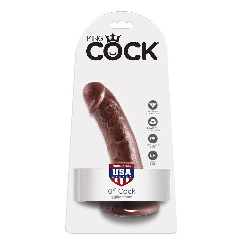 Dildo realistico marrone da 15,2 cm ‘6” Cock’ serie KING COCK di PIPEDREAM