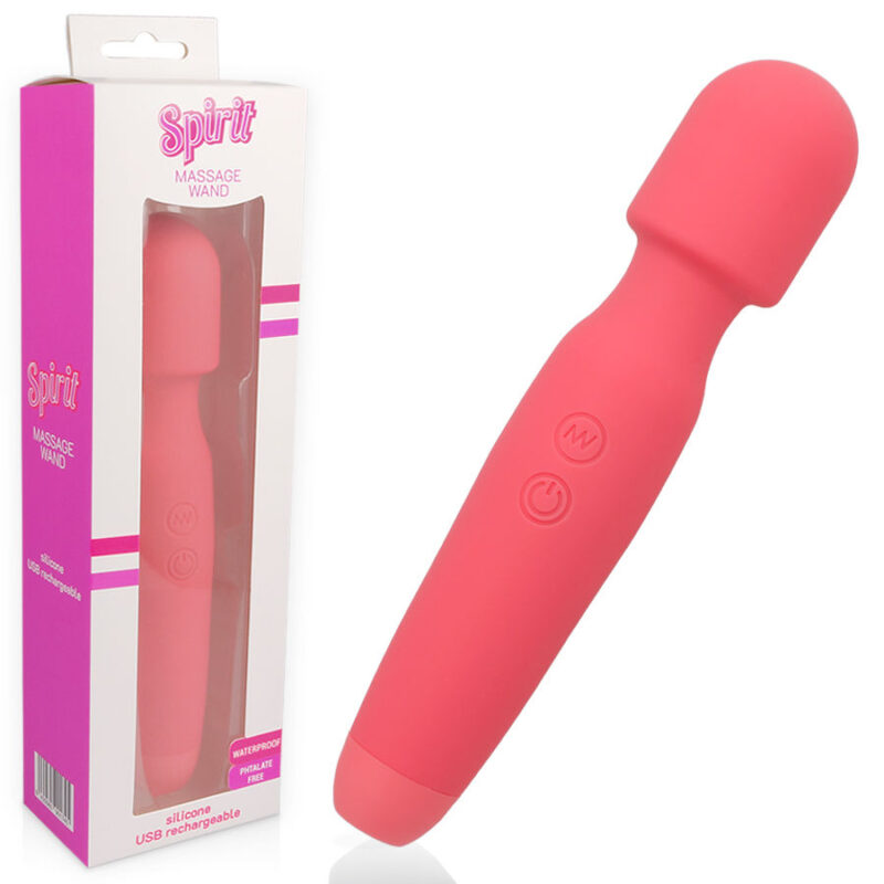 Vibratore WAND rosa ricaricabile con 8 modelli di vibrazione SPIRIT