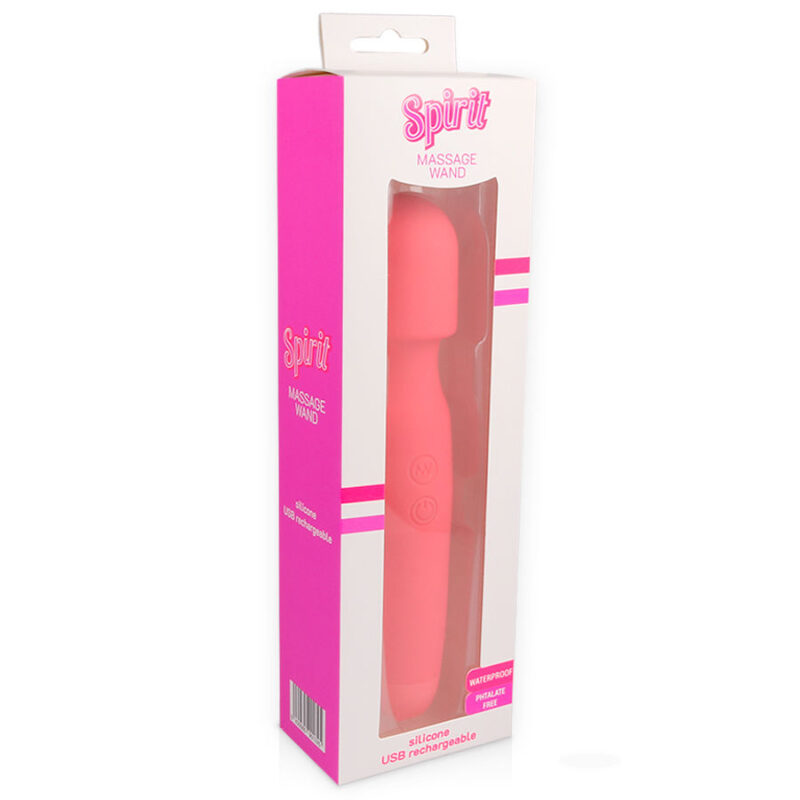 Vibratore WAND rosa ricaricabile con 8 modelli di vibrazione SPIRIT